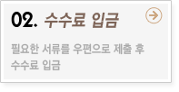 02.수수료 입금 -> 필요한 서류를 우편으로 발송 후 수수료 입금